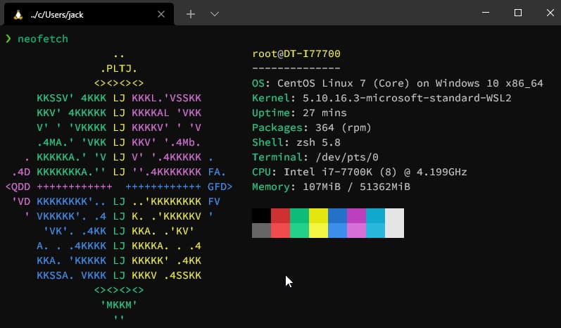 Windows 上用 WSL 安裝 Centos